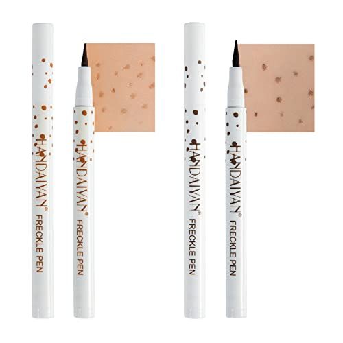 Freckle Pen,2 Colors Natural Lifelike Fake Freckles Makeup Pen,Magic Freckle Color Makeup Tool(Dark BrownLight Brown)