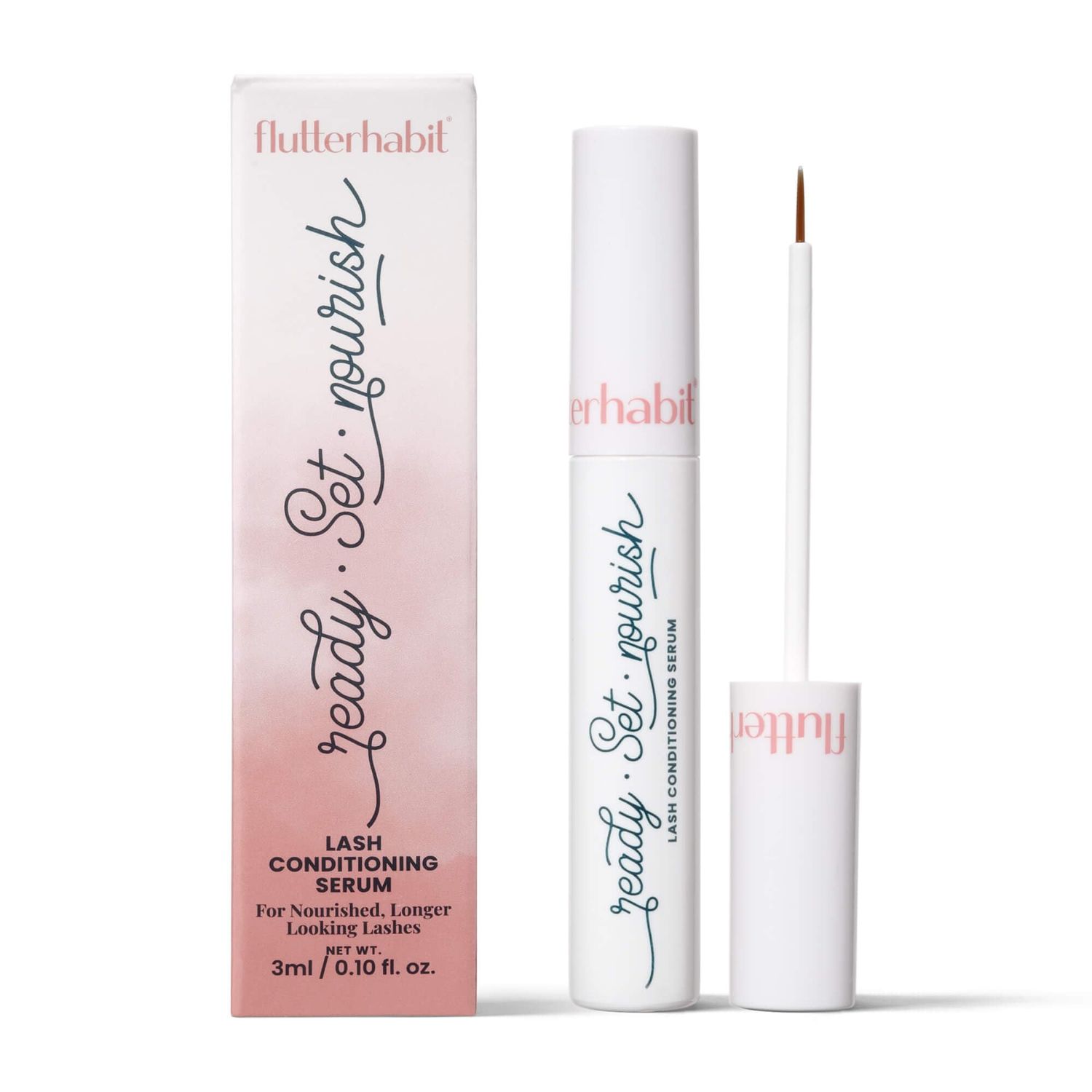 FlutterHabit Ready, Set, Nourish Lash Conditioning Serum - Lash Conditioner For Thicker &amp; Fuller Lashes - Eyelash Serum for Women - Peptide Formula Lash Serum for Fuller Lashes - 3ML