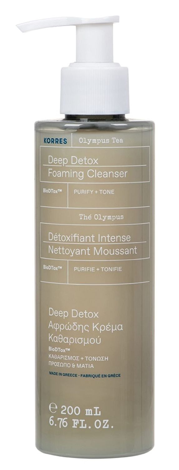 KORRES Olympus Tea Foaming Cream Cleanser, 6.76 Fl oz.