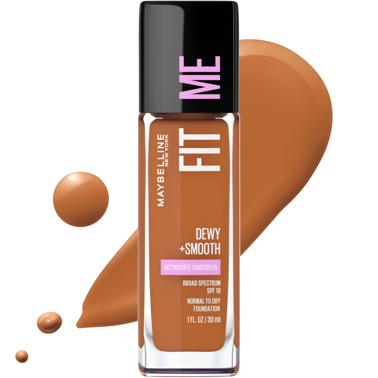 Maybelline Fit Me Dewy  Smooth Foundation, Mocha, 1 fl. oz. (Packaging May Vary)