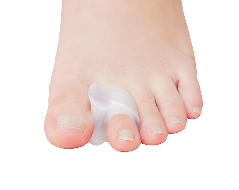 MENOCADY Pack of 12 Gel Toe Separator, (14" Thick) Big Toe Spacers, Single Loop Toe Spreader for Bunions, Overlapping Toe, Corrector and Spacer (Clear)