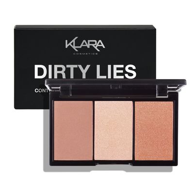 Klara Cosmetics Contour Bronze Blush and Highlight Palette - Makeup Palette with Matte and Shimmer - Face Makeup Palette - Dirty Lies - 0.35 oz
