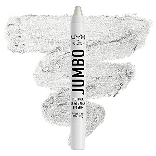 NYX PROFESSIONAL MAKEUP Jumbo Eye Pencil, Blendable Eyeshadow Stick &amp; Eyeliner Pencil - Cottage Cheese (Silver)