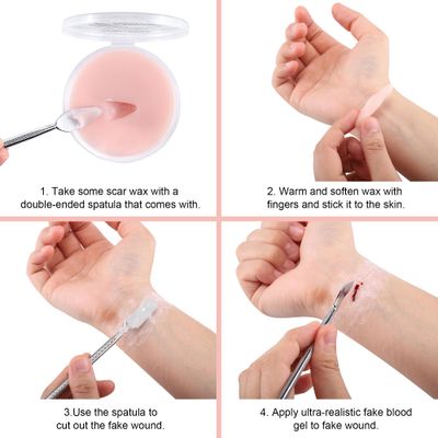Wismee Scar Wax Makeup Kit, 2.65Oz, Professional Special Effects SFX Makeup with Spatula for Fake Scars, Wounds, Prosthetics, Halloween Party, Cosplay