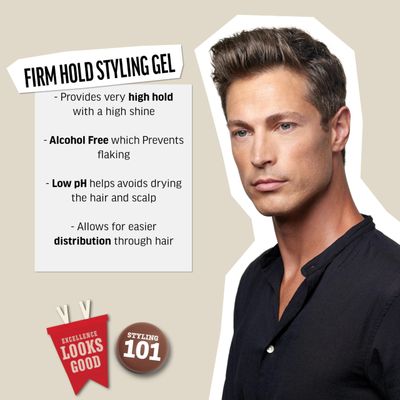 American Crew Men's Hair Gel, Firm Hold, Non-Flaking Styling Gel, 3.3 Fl Oz