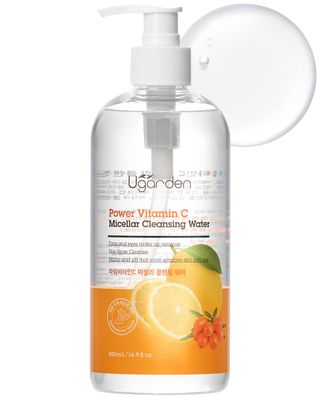 UGARDEN Power Vitamin C Micellar Cleansing Water, pH5.5 Rinse-Free Perfect Facial Makeup Remover, Hydrates &amp; Brighten Skin, Dermatology Tested for Sensitive Skin, 16.9 fl.oz.