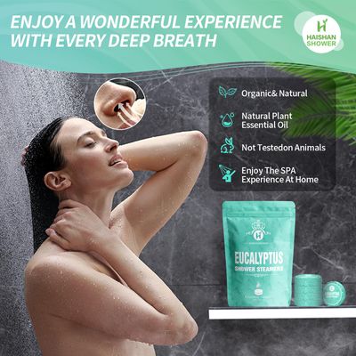 Shower Steamers Aromatherapy Organic Eucalyptus &amp; Mint Essential Oil, 5-Pack Shower Bombs Valentines Day Gifts for Her Him Women or Men, Unique Birthday Gifts for Girlfriend Mom Wife Sister Daughter