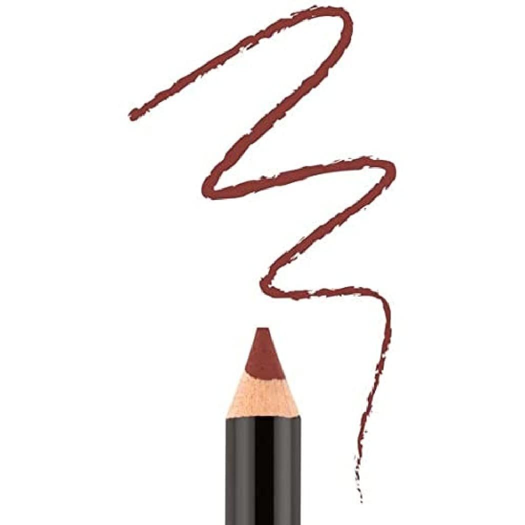 BODYOGRAPHY Cream Lip Pencil (Merlot) Dark Red Wooden Waterproof Salon Makeup w Coconut Oil, Vitamin E | Gluten-Free, Cruelty-Free, Paraben-Free