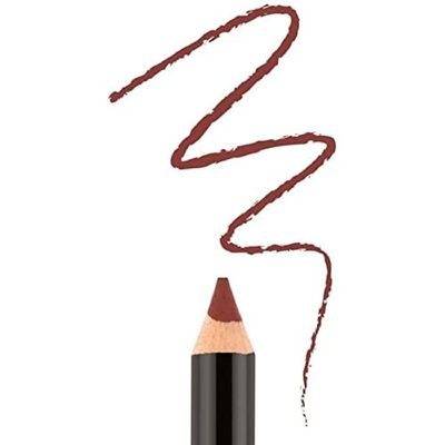 BODYOGRAPHY Cream Lip Pencil (Merlot) Dark Red Wooden Waterproof Salon Makeup w Coconut Oil, Vitamin E | Gluten-Free, Cruelty-Free, Paraben-Free