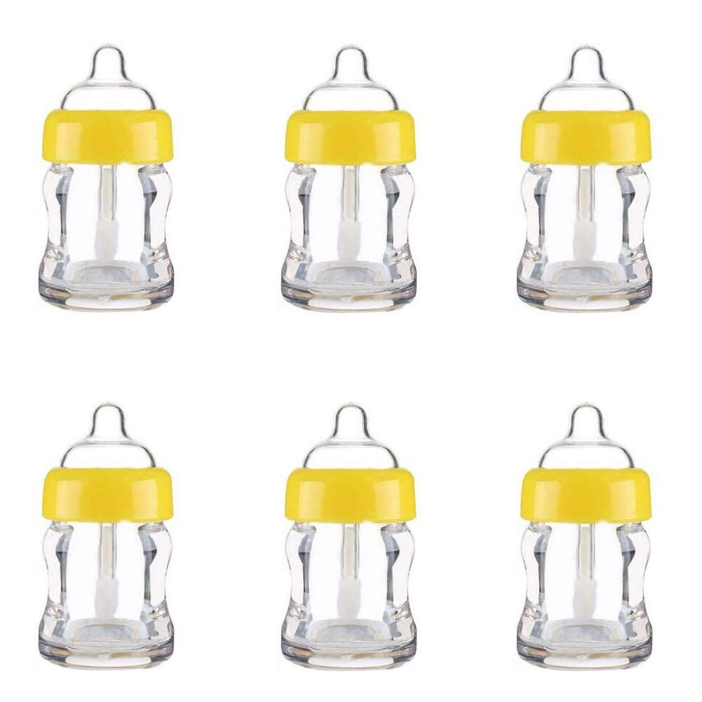 6 Pieces Empty Lip Gloss Tubes Reusable Lip Gloss Containers Milk Bottle Shaped Lips Gloss Tube 7 ml Empty Refillable Lips Gloss Bottles DIY Cosmetics Lipstick Containers, Yellow