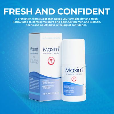 Maxim Clinical Strength Antiperspirant for Hyperhidrosis Excessive Sweating - Stops Sweat Up to 48 Hours Per Use - Antiperspirant for Men and Women Certain to Keep you Dri