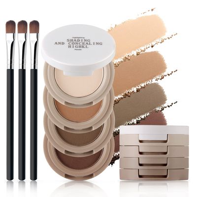HOSAILY 4 in 1 Color Matte Eyeshadow Palette High Pigmented Natural Nude Eyeshadow Makeup Palette Long Lasting Eyeshadow Palette with Eyeshadow Brush