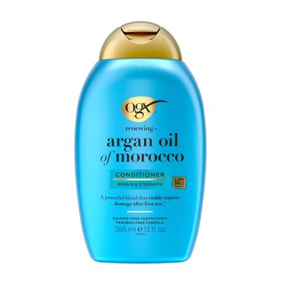 OGX Renewing  Argan Oil of Morocco Conditioner, 13 fl. oz - Repairs Dry, Damaged Hair, Paraben-Free, Sulfate-Free Surfactants, LipiPro Shield Technology, Citrus-Fresh Scent