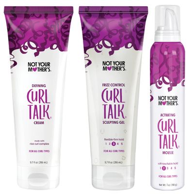 Not Your Mother&#39;s Curl Talk Defining Curl Cream, Frizz Control Styling Gel and Mousse (3-Pack) - 9.7oz Cream, 7oz Mousse