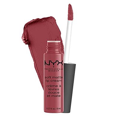 NYX PROFESSIONAL MAKEUP Soft Matte Lip Cream, Lightweight Liquid Lipstick - Budapest (Deep Mauve With Red Undertone)