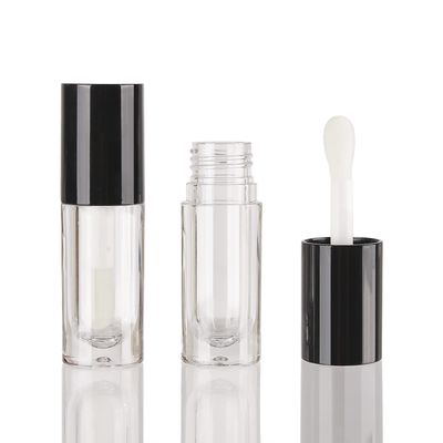 COSIDEA 50pcs Empty Black 6ml big doe foot wand lip gloss tubes Round Chunky lipgloss tubes containers wholesale with thick large brush
