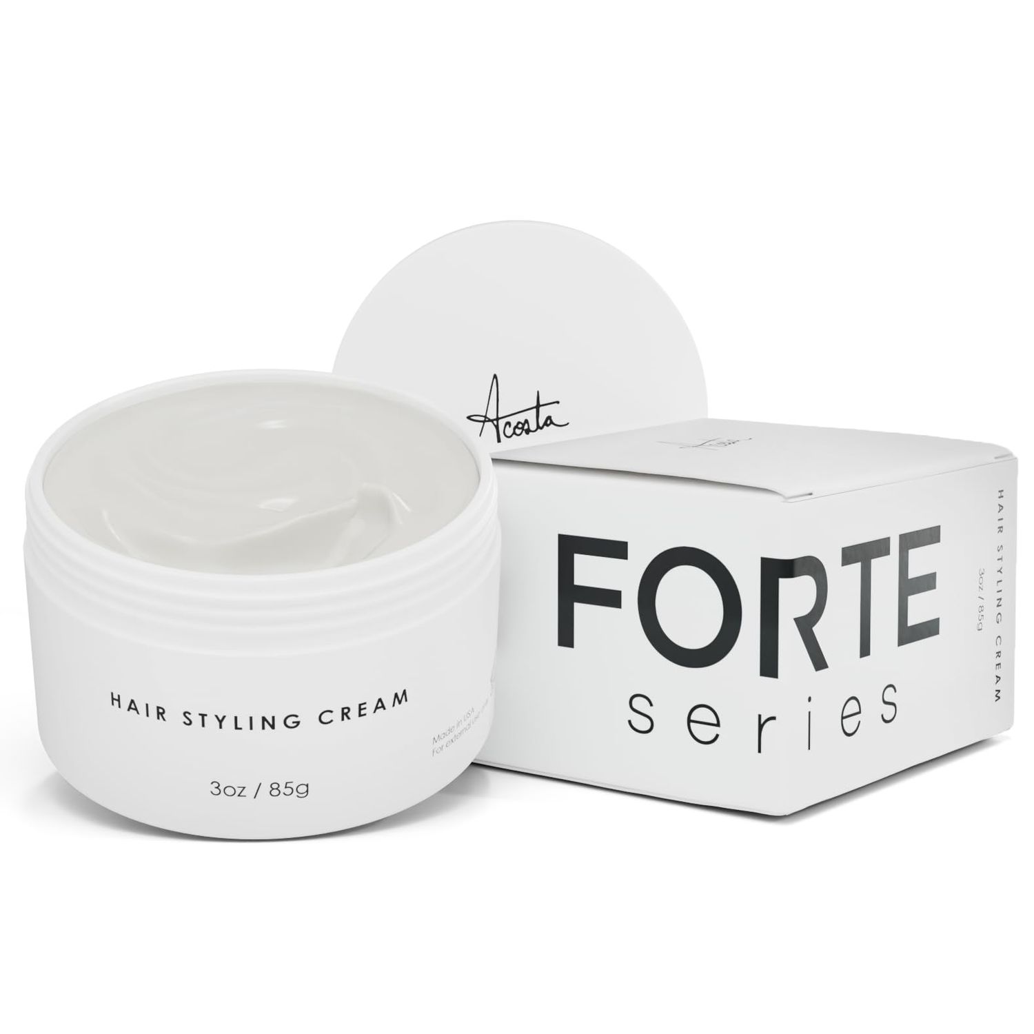 Forte Series Hair Styling Cream, 3 oz, Medium Hold, Light Cream, Volumizing &amp; Thickening Cream for Men, Water Soluble Hair Texturizer for Easy Washout