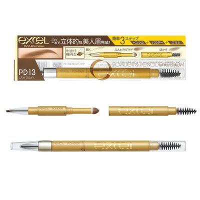 Japan Beauty - Excel Powder &amp; Pencil Eyebrow EX PD13 ash grayAF27