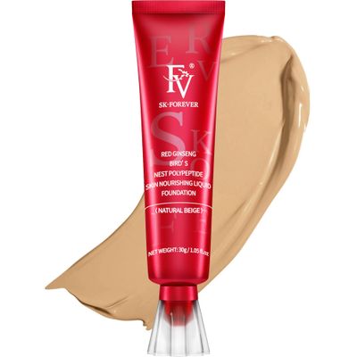 FV Waterproof Liquid Foundation with Matte Finish, Lightweight, Oil-Free, Natural Look Makeup for Combination &amp; Oily Skin, Light to Medium Coverage,Natural Beige, 1 fl. oz.