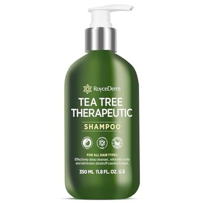 Roycederm Tea Tree Antifungal Shampoo Folliculitis Shampoo for Dry Scalp, Dandruff, and Itchy Scalp - Medicated Clarifying shampoo with Tea Tree Oil, Paraben &amp; Sulfate Free