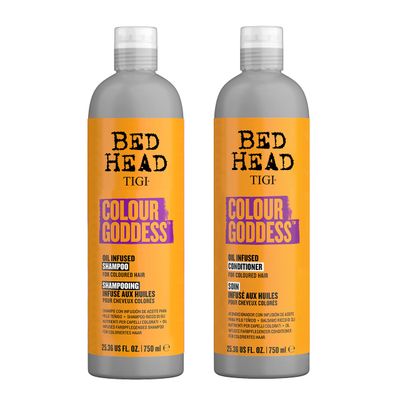 Bed Head by TIGI Moisturizing Shampoo and Conditioner Set for Colored Hair, Colour Goddess Hair Care with Sweet Almond &amp; Coconut Oils, 25.36 fl oz, 2 Pack