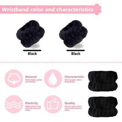 Taocar 2pcs Wrist Bands for Washing Face, Face Washing Wristbands, Arm Wrist Towels for Washing Face, Spa Face Wash Wristbands, Absorbent Wristbands for Washing Your Face, Stretchy Wrist Wash Bands