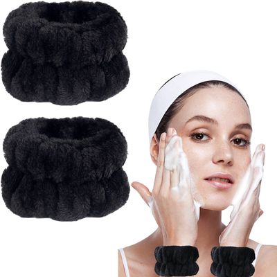 Taocar 2pcs Wrist Bands for Washing Face, Face Washing Wristbands, Arm Wrist Towels for Washing Face, Spa Face Wash Wristbands, Absorbent Wristbands for Washing Your Face, Stretchy Wrist Wash Bands
