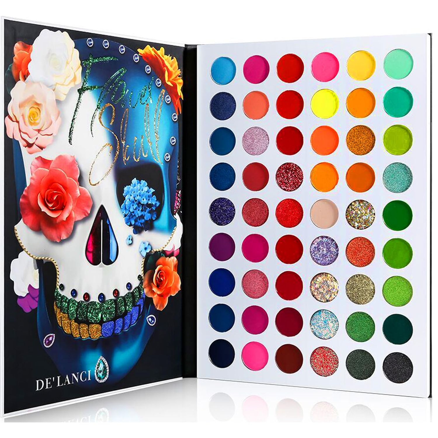 DE&#39;LANCI Big Colorful Eyeshadow Palette Professional 54 Color Board Eye Shadow Bright Neon Glitter Matte Shimmer Makeup Pallet Highly Pigmented Powder EyeShadow for Women Girl Halloween Christmas Gift