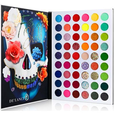 DE&#39;LANCI Big Colorful Eyeshadow Palette Professional 54 Color Board Eye Shadow Bright Neon Glitter Matte Shimmer Makeup Pallet Highly Pigmented Powder EyeShadow for Women Girl Halloween Christmas Gift