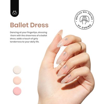 Beetles Jelly Gel Nail Polish Set, 6 Colors Ballet Dress Milky White Sheer Pink Nude Transparent Soak Off Uv Diy Manicure Kit Gel Nail Polish Valentine's Day Gifts for Women