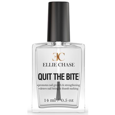 Ellie Chase Stop Nail Biting Deterrent Treatment Polish Extra Bitter Taste 0.5 Oz | Stop Putting Fingers In Your Mouth | Safe For Adults &amp; Kids | Helps Nail Growth Made in USA | DBP Free, TPHP Free