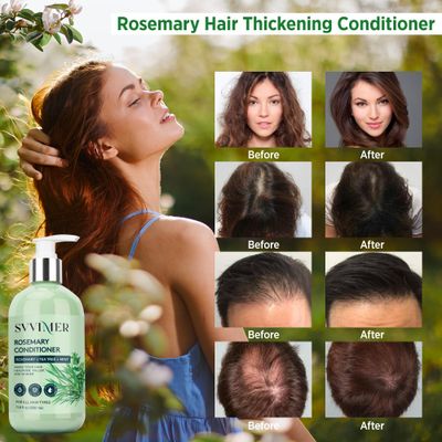 Svvimer Rosemary Hair Growth Conditioner Thickening Moisturizing Product with Biotin for Women Men - for Damaged Dry Thinning Hair 11.8 fl.oz