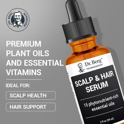 Dr. Berg Scalp &amp; Hair Serum (Improved Formula) with Vitamin D3 &amp; E - Clinically Tested, Paraben- and Sulfate-Free Hair Oil for Women &amp; Men - Includes Rosemary Oil, Castor Oil &amp; Jojoba Oil - 2 Fl oz