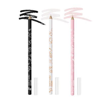 wet n wild Hello Kitty 3-Piece Eyeliner Pencil Set, Multi-Functional Smooth Creamy Versatile Application, Long-Wearing Finish, Cruelty-Free &amp; Vegan
