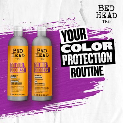Bed Head by TIGI Moisturizing Shampoo and Conditioner Set for Colored Hair, Colour Goddess Hair Care with Sweet Almond & Coconut Oils, 25.36 fl oz, 2 Pack