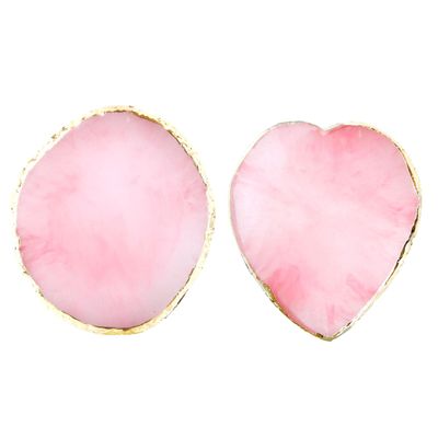 2 PCS Resin Nail Art Palette, Nail Painting Mixed Color Palette, Nail Polish Palette, Heart Shape and Circle Resin Gel Polish Palette