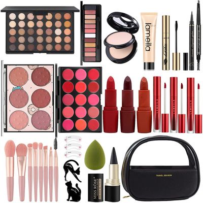 MISS ROSE M All In One Full Makeup Kit,Multipurpose Women&#39;s Makeup Sets,Beginners and Professionals Alike,Easy to Carry (Black)