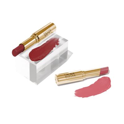 LAURA GELLER Jelly Balm Moisturizing Tinted Lipstick Duo | Hydrating Hydrating Vitamin E - Semi-Shine Finish |Tinted Lip Balm Set Brick House &amp; In the Buff
