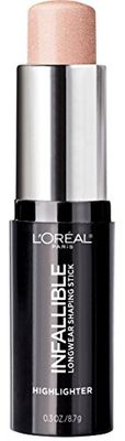 L&#39;Oreal Paris Makeup Infallible Longwear Highlighter Shaping Stick, Up to 24hr Wear, Buildable Cream Highlighter Stick, 41 Slay in Rose, 0.3 oz.