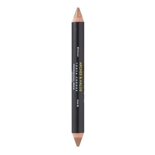 Arches &amp; Halos Brow Highlighting and Concealer Crayon - Coco - Shaping and Shimmer Eyebrow Stick and Highlighter Duo - Soft, Ultra Creamy Formula - Define, and Sculpt for Sharp Brows - 0.176 oz