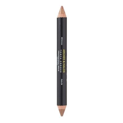 Arches &amp; Halos Brow Highlighting and Concealer Crayon - Coco - Shaping and Shimmer Eyebrow Stick and Highlighter Duo - Soft, Ultra Creamy Formula - Define, and Sculpt for Sharp Brows - 0.176 oz