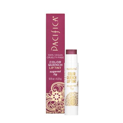 Pacifica Tinted Lip Balm - Color Quench Hydrating Flavored Lip Balm -Sugared Fig Flavor - Red Pink -w Coconut Oil &amp; Cocoa Butter Natural Clean Beauty Vegan &amp; Cruelty-Free Dermatologist Tested