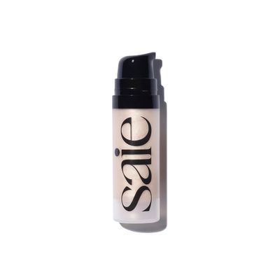 Saie Mini Glowy Super Gel Lightweight Illuminator - Luminizer  Makeup Primer for Glowing Skin - Enriched with Vitamin C  Hydrating Squalane Oil - Travel Size Holiday Gifts - Starglow (0.5 oz)