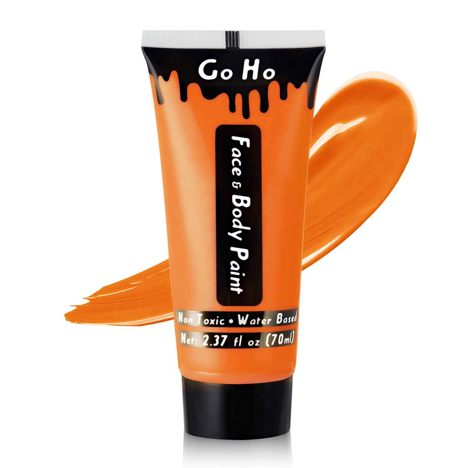 Go Ho Orange Body Paint Washable(2.37 oz,70 ml),Water Based Cream Orange Face Body Paint for Starfire SFX Cosplay Costumes Festivals Halloween Pumpkin Makeup