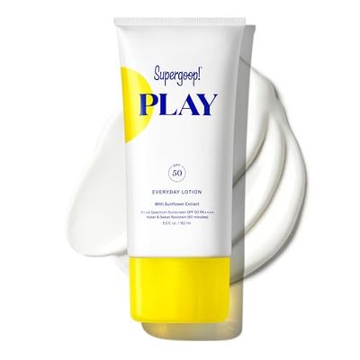 Supergoop! PLAY Everyday Lotion SPF 50 - Broad Spectrum Body &amp; Face Sunscreen for Sensitive Skin - Great for Active Days - Fast Absorbing, Water &amp; Sweat Resistant - 5.5 fl oz