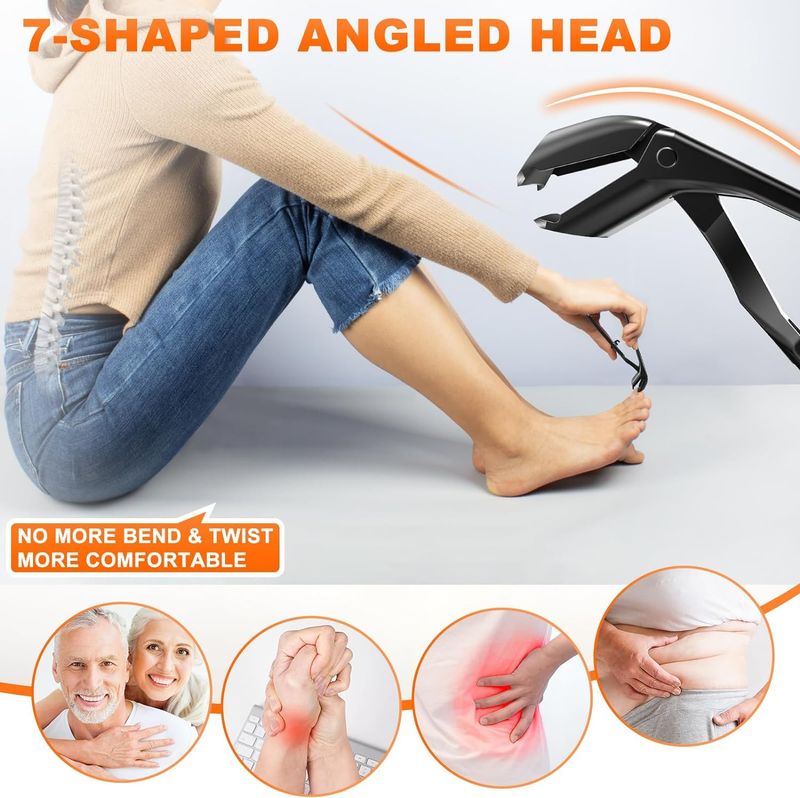 Toenail Clippers for Thick Nails for Seniors, Angled Head Large Toe Nail Clippers with Catcher, Heavy Duty Fingernail Clippers with Wide Opening Nail Cutter Men &amp; Women, Black