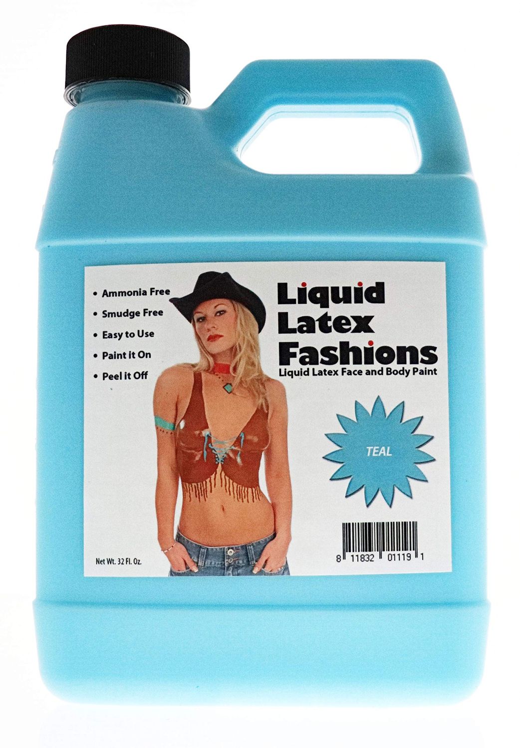 Liquid Latex Fashions Ammonia Free Liquid Latex Body Paint - 32oz Teal