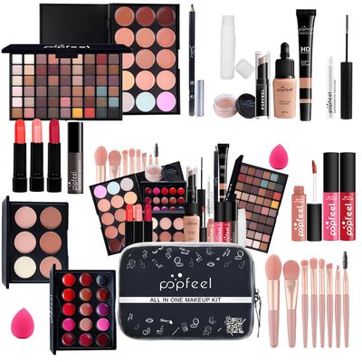 KARUIZI Makeup Kit All-in-one Makeup Gift Set for Women Full Kit Gift Set for Women,Girls &amp; Teens,Eyeshadow Palette, Lip Gloss Set, Lipstick, Blush, Foundation, Concealer,Makeup Brush Set