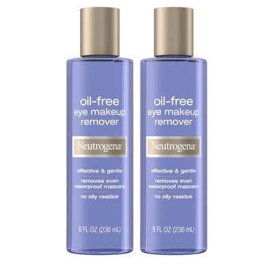 Neutrogena Oil-Free Eye Makeup Remover &amp; Cleanser, Gentle &amp; Non-Greasy Makeup Remover for Waterproof Mascara, 8 fl. Oz, 2 Pack