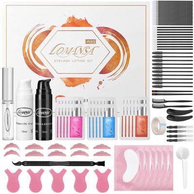 Lomansa Lash Lift and Black Kit, Instant Fuller Eyelash Lift Brow Lamination Kit with Black Colors, Fast Quick Lifting and Voluminous Coloring, Achieve Salon-Quality Results